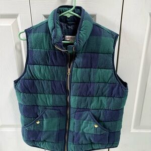 Merona Green and Blue Plaid Vest